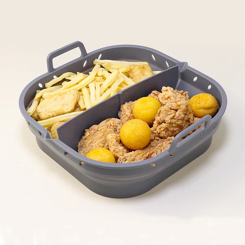 Forros de fritadeira de ar de silicone quadrado cesta de silicone reutilizável fácil de limpar pote de fritadeiras de ar para 5.8 a 8 qt bandeja de cozimento de fritadeira de ar