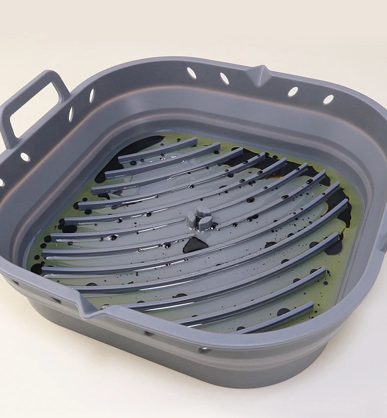 Forros de fritadeira de ar de silicone quadrado cesta de silicone reutilizável fácil de limpar pote de fritadeiras de ar para 5.8 a 8 qt bandeja de cozimento de fritadeira de ar