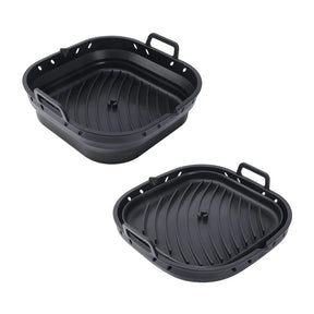 Forros de fritadeira de ar de silicone quadrado cesta de silicone reutilizável fácil de limpar pote de fritadeiras de ar para 5.8 a 8 qt bandeja de cozimento de fritadeira de ar