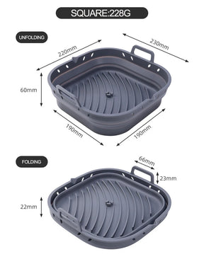Forros de fritadeira de ar de silicone quadrado cesta de silicone reutilizável fácil de limpar pote de fritadeiras de ar para 5.8 a 8 qt bandeja de cozimento de fritadeira de ar